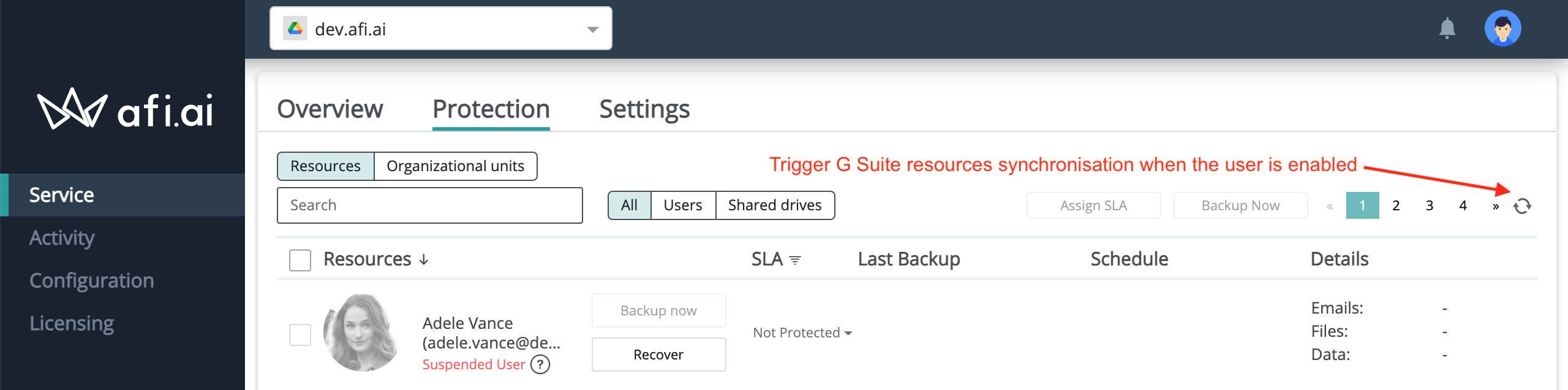 afi g suite backup